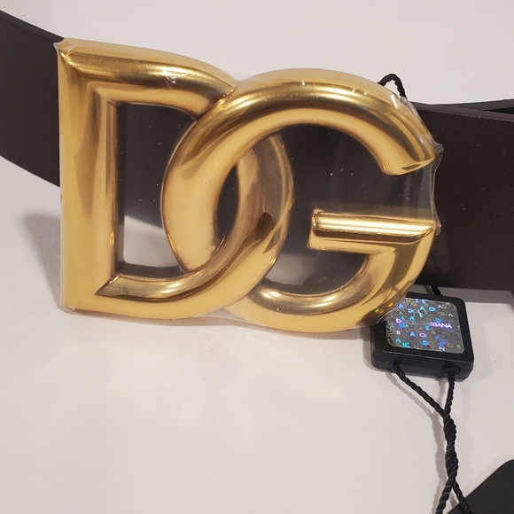 Dolce&Gabbana Men's DG-Logo Brown Leather Buckle Belt. ALL SIZES AVAILABLE - Picture 3 of 5